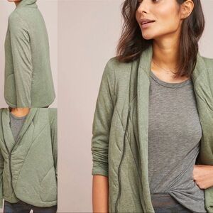 Saturday, Sunday by Anthropologie Homestead olive green quilted jacket